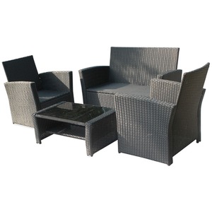 Rattan Garden Furniture Outdoor Set - Black by BIRCHTREE