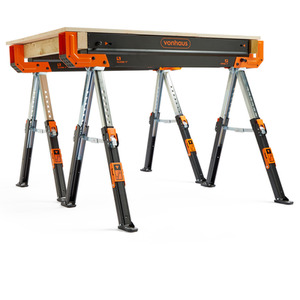 Heavy Duty Folding Saw Horse Twin Pack - Black by VonHaus