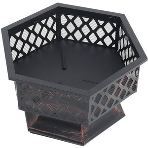 Hexagonal Fire Pit with Spark Guard