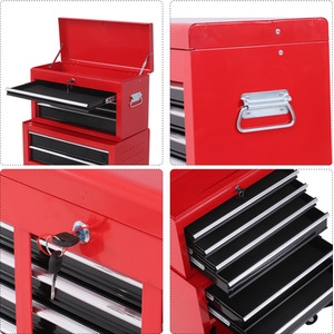 HOMCOM Portable Toolbox - Red by HOMCOM