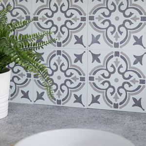 Jamila Grey Self-Adhesive Wall Tiles (6 Tiles) - Grey by d-c-fix