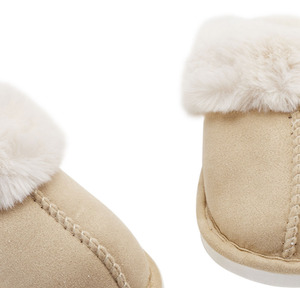 Plush Closed-Toe Slippers with Central Braided Line - Coconut by komore