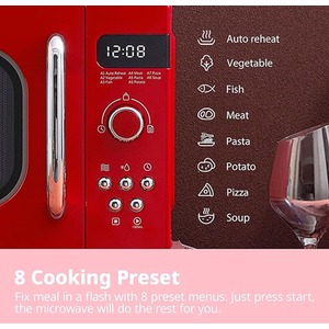 800W 20L Retro Microwave Oven with LED Display by Comfee