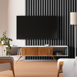 Wooden Slatted 3D Acoustic Wall Panelling by Home Treats