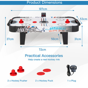 Air Powered Hockey Table - White by GAINOOM
