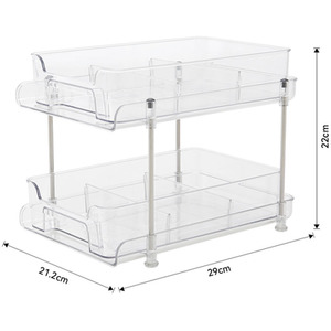 2-Tier Skincare Organizer for Makeup Cosmetic Perfume - Transparent by Livingandhome