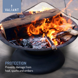 Valiant Fire Pit and BBQ Protective Ground Mat 68cm x 68cm - Silver by Valiant