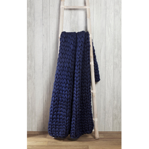 Cable Knit Polyester Throw (120x150 cm) by Rapport Home