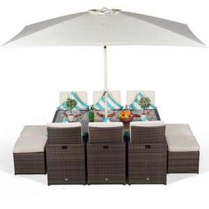 Giardino Rattan Cube Dining Set - Brown / 6 by Giardino