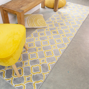 Ochre Grey Super Soft Geometric Area Rug by The Rug House