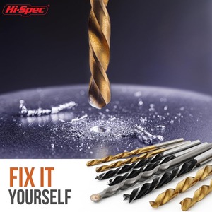 16 Piece Compact Multi Drill Bit Set - Gold by Hi-Spec