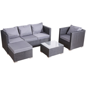 5-Seater Canonbury Rattan Sofa Set - Black