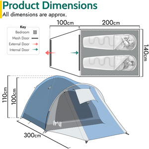 Bracken 2 Person Tent - Blue by Trail