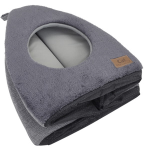 Kidkid Dog House Triangular Pet Bed with Soft Plush - Dark Grey by Kidkid