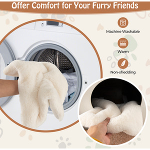 3-in-1 Cat Furniture End Table Cat House - Natural by Costway