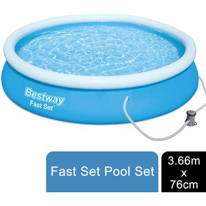 12FT Swimming Inflatable Fast Set Pool with Pump - Blue