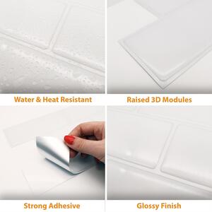 Walplus 3D Glossy Tile Stickers by WALPLUS