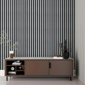 4x Wood Acoustic Slatted Wall Panels - Chrome Metallic by Aluxo