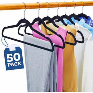 Pack of 50 Velvet Hangers - Black