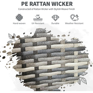 Outsunny 5-Piece Rattan Garden Furniture Set by Outsunny