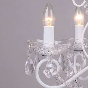 Antiqued White Jewelled Ceiling Chandelier