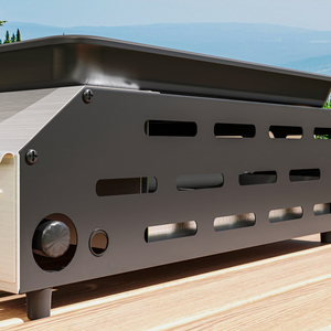 Outsunny Gas BBQ Grill with Non-Stick Griddle - Silver Tone / 44cm by Outsunny