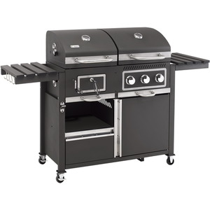 Toronto Combi Charcoal Gas Barbecue - Black by Tepro