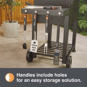 VonShef 6 Piece Bbq Tool Set With Bag - Black by Vonhaus