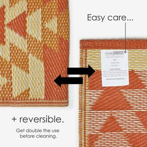 Homescapes Outdoor Rug Luxury Waterproof Reversible Recycled, Orange Anya Aztec by Homescapes