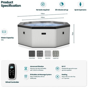 Wave Como, 6-Person Eco Foam Spa, Integrated Heater by Wave