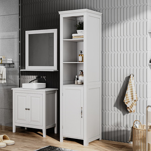 Freestanding Bathroom Tall Cabinet with Door by Livingandhome