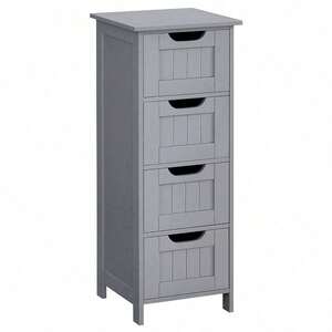 VASAGLE Bathroom Floor Storage Cabinet with 4 Drawers - Grey by VASAGLE