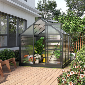 Outsunny Polycarbonate Walk-In Aluminium Garden Greenhouse - Grey, Clear / 6x6ft by Outsunny