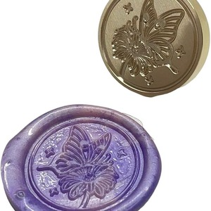 Butterfly Flower Wax Stamp Head - Gold by Syntego