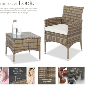 Rattan Garden Furniture Set Lucerne Two Sets Of Cushion Covers by tectake