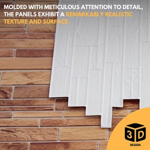 3D Wall Panels (96x48 cm) PVC Cladding Panel in Brick Effect by NOVECRAFTO
