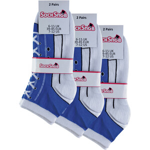 6 Pair Novelty Funny Lace Up Socks That Look Like Shoes by Sock Snob