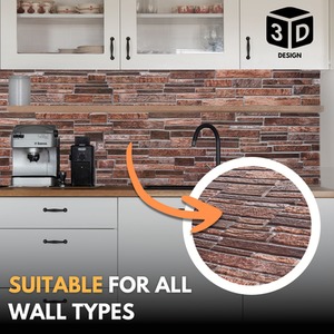 3D Wall Panels (96x48 cm) PVC Cladding Panel Rock Stone Effect by NOVECRAFTO