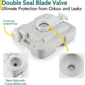 Portable Camping Flushable Toilet 10L - Grey by Trail