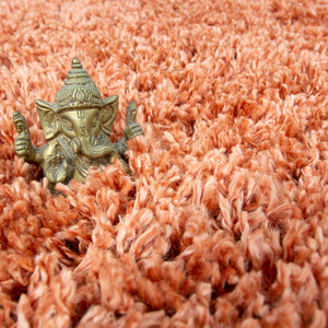 Super Soft Terracotta Orange Shaggy Living Area Rug by The Rug House