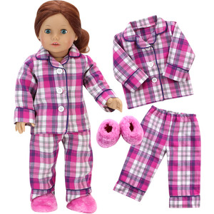 Sophia's by Teamson Kids Flannel Pajama Slippers Set for 18'' Dolls, Pink - pink by Teamson Kids
