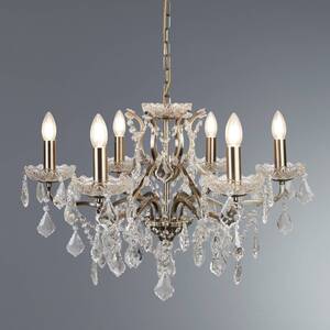 Paris 6 Light Chandelier Antique Brass Finish, E14 - Antique Brass