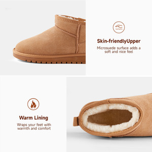 Round-Toe Flat Ankle Snow Boots by komore