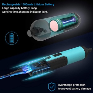 Electric Screwdriver with 33 Magnetic Bits Set - Black