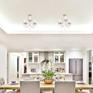 Odelia 3 Way White Ceiling Light Chandelier - White by ValueLights