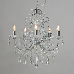 Madonna 5 Light Dual Mount Chandelier - Chrome by Litecraft