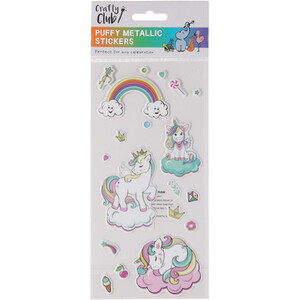 Dinosaur or Unicorn Puffy Metallic Stickers by Crafty Club
