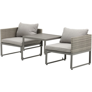 Outsunny 3 in 1 Coffee Table Lounger - Grey by Outsunny