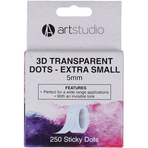 Pack of 250 Art Studio 3D Adhesive Dots - 3mm by Art Studio