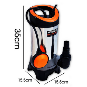 Terratek 1100W Submersible Water Pump Stainless Steel Dirty Pound Sump Pump - Silver by Terratek